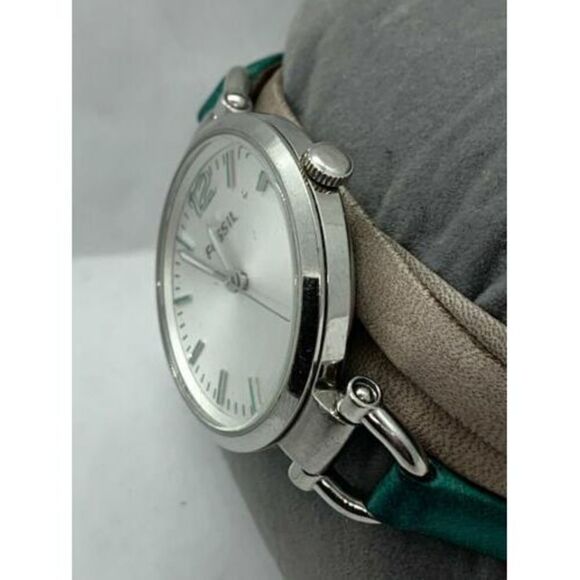 Fossil ES3224 Women's Watch Analog White Dial Beige Teal Leather Band 32mm D386 - Picture 3 of 9